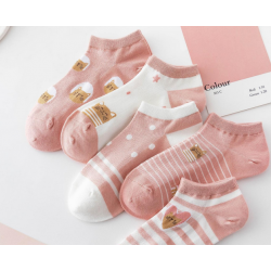 Ladies Pink Cat Socks in a Gift Box