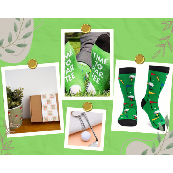 Mens Novelty Goft Socks and Keyring in a Gift Box