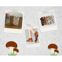 Ladies Socks with fun mushroom design in a gift box