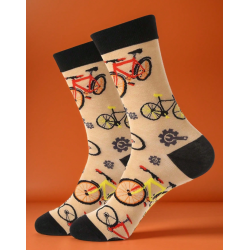 Mens fun Bike pattern socks in a gift box
