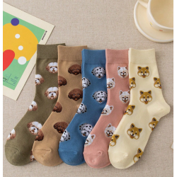 Cute Ladies Dog pattern Socks in a Gift Box