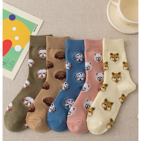 Cute Ladies Dog pattern Socks in a Gift Box
