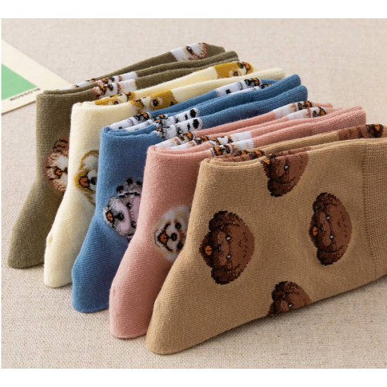 Cute Ladies Dog pattern Socks in a Gift Box