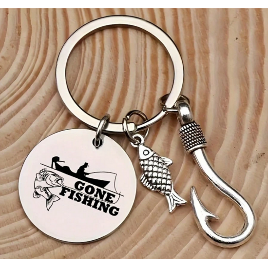 Mens Fishing Them Socks in a Gift Box with novelty keyring