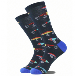 Mens Fishing Them Socks in a Gift Box with novelty keyring
