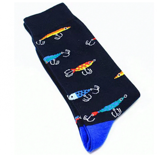 Mens Fishing Them Socks in a Gift Box with novelty keyring