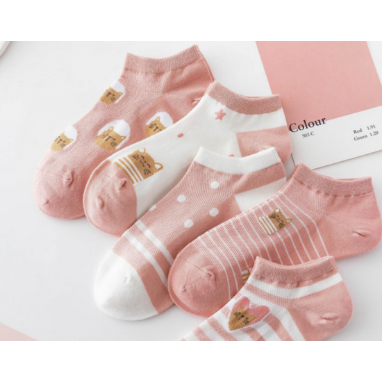 Cute Ladies Cat Socks in a Gift Box with Charm bracelet