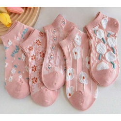 Ladies Flower Print Socks in a Gift Box 