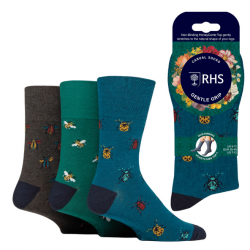 Mens RHS Gentle Grip Socks Jacquard Insects