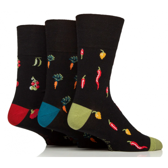 Mens RHS Gentle Grip Socks Jacquard Vegetables